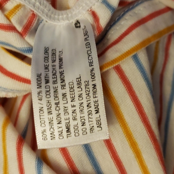 Isabel Maternity by Ingrid & Isabel V-Neck Multi-Striped Side Shirred T-Shirt M - Picture 6 of 7